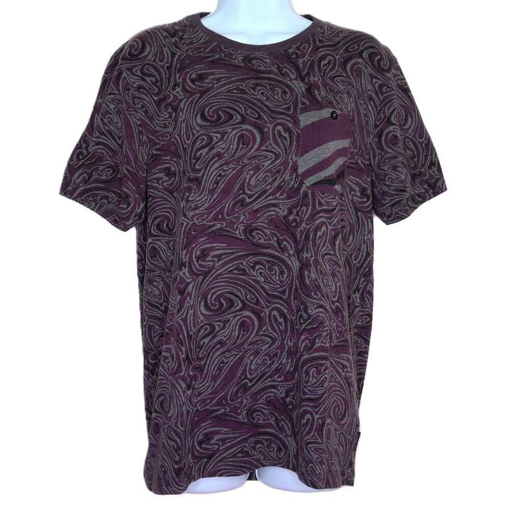Ted Baker London Top Soft Tee Short Sleeve Stretch Purple & Gray Sz 4 US Sz M